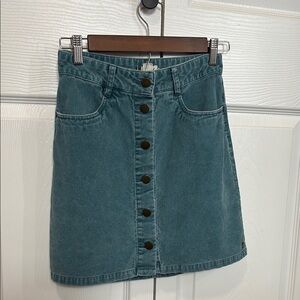 Roxy Teal Button-Front Denim Skirt
